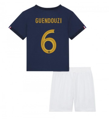 Frankrike Matteo Guendouzi #6 Hjemmedraktsett Barn VM 2022 Kortermet (+ Korte bukser)